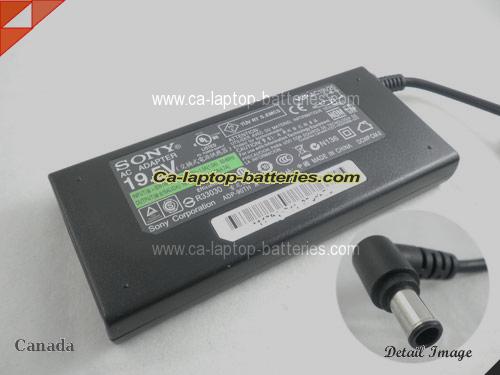 SONY VAIO VGN-FS742W adapter, 19.5V 4.7A VAIO VGN-FS742W laptop computer ac adaptor, SONY19.5V4.7A92W-6.5x4.4mm-Slim