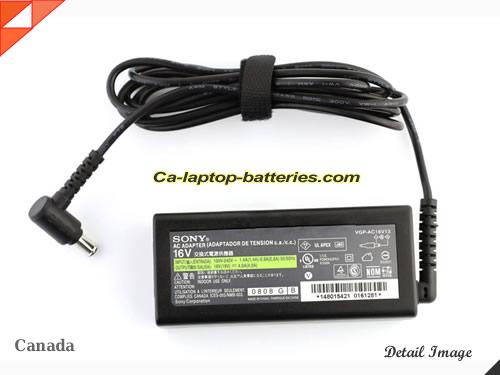  image of SONY VGP-AC16V11 ac adapter, 16V 4A VGP-AC16V11 Notebook Power ac adapter SONY16V4A64W-6.5x4.4mm