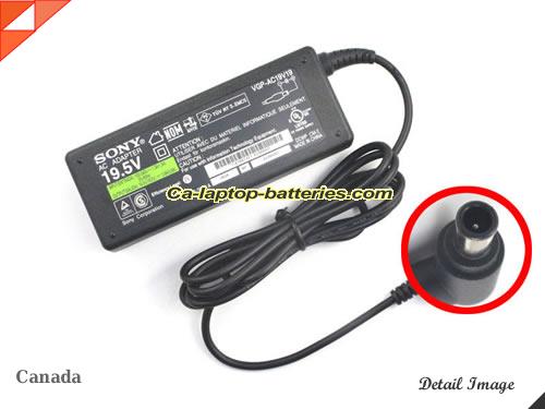  image of SONY VGP-AC19V33 ac adapter, 19.5V 3.9A VGP-AC19V33 Notebook Power ac adapter SONY19.5V3.9A75W-6.5x4.4mm