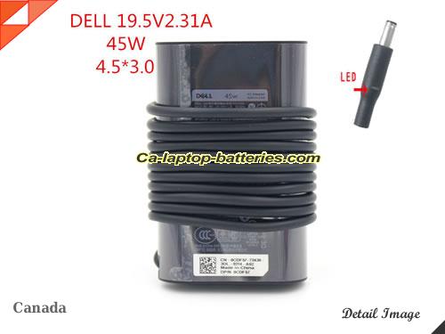  image of DELL FA45NE1-00 ac adapter, 19.5V 2.31A FA45NE1-00 Notebook Power ac adapter DELL19.5V2.31A45W-4.5x3.0mm-Ty