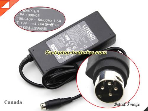  image of LITEON ADP-90SB BB ac adapter, 19V 4.74A ADP-90SB BB Notebook Power ac adapter LITEON19V4.74A90W-4PIN