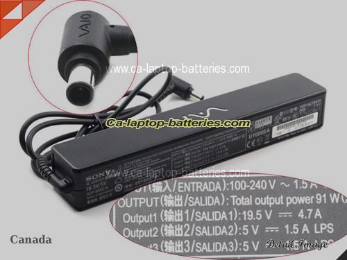 SONY VPCS1 adapter, 19.5V 4.7A VPCS1 laptop computer ac adaptor, SONY19.5V4.7A-long-5V-2USB