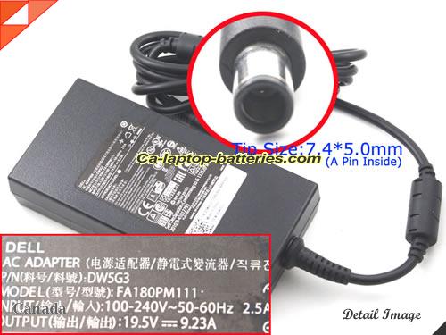  image of DELL DA180PM111 ac adapter, 19.5V 9.23A DA180PM111 Notebook Power ac adapter DELL19.5V9.23A180W-7.4x5.0mm
