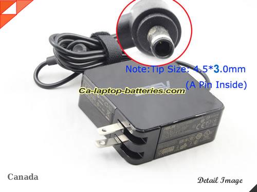  image of ASUS N65W-02 ac adapter, 19V 3.42A N65W-02 Notebook Power ac adapter ASUS19V3.42A-4.5x3.0mm-SQ-US