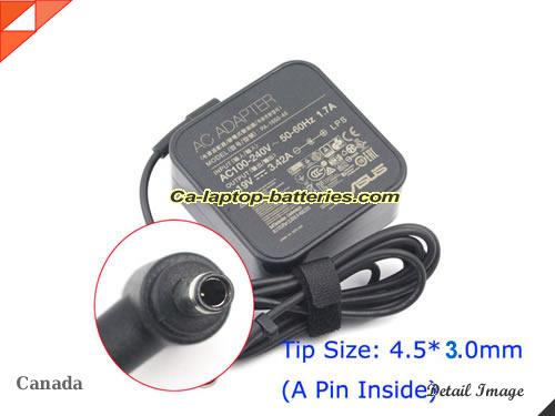  image of ASUS 1015U/E ac adapter, 19V 3.42A 1015U/E Notebook Power ac adapter ASUS19V3.42A-4.5x3.0mm-SQ
