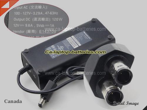  image of MICROSOFT A10-120N1A ac adapter, 12V 9.6A A10-120N1A Notebook Power ac adapter MICROSOFT12V9.6A115W-2holes-100-127V