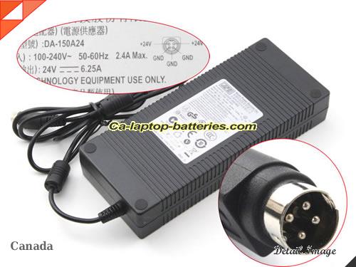  image of APD DA-150A24 ac adapter, 24V 6.25A DA-150A24 Notebook Power ac adapter APD24V6.25A150W-4PIN