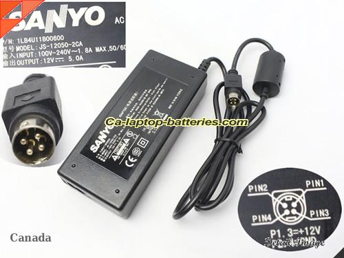  image of FSP FSP060-1AD101C ac adapter, 12V 5A FSP060-1AD101C Notebook Power ac adapter SANYO12V5A60W-4PIN