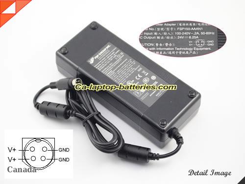  image of FSP FSP150-AAAN1 ac adapter, 24V 6.25A FSP150-AAAN1 Notebook Power ac adapter FSP24V6.25A150W-4PIN-LARN
