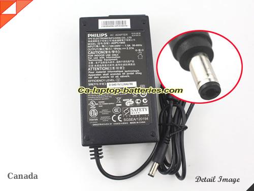 PHILIPS 237E4Q adapter, 19V 2.37A 237E4Q laptop computer ac adaptor, PHILIPS19V2.37A45W-5.5x2.5mm