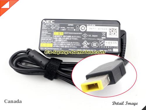 NEC PC-GN224V2A5 adapter, 20V 2.25A PC-GN224V2A5 laptop computer ac adaptor, NEC20V2.25A45W-rectangle