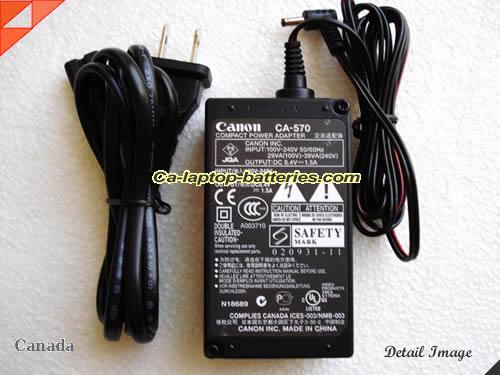  image of CANON CA-570 ac adapter, 8.4V 1.5A CA-570 Notebook Power ac adapter CANON8.4V1.5A13W-4.0x1.7mm