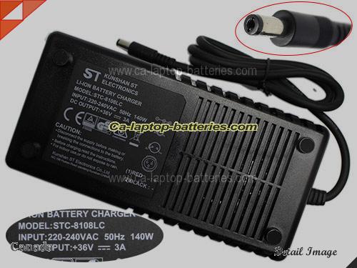  image of ST STC-8108LC ac adapter, 36V 3A STC-8108LC Notebook Power ac adapter ST36V3A108W-5.5x2.1mm-220-240V