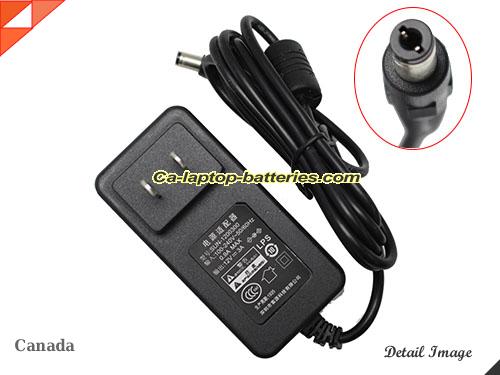  image of SUN SUN-1200300 ac adapter, 12V 3A SUN-1200300 Notebook Power ac adapter SUN12V3A36W-5.5x2.1mm-US