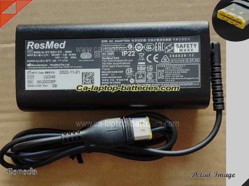  image of RESMED 390000 ac adapter, 24V 2.71A 390000 Notebook Power ac adapter RESMED24V2.71A65W-Rectangle