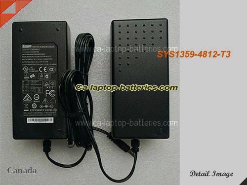  image of SUNNY SYS1359-4812-T3 ac adapter, 12V 4A SYS1359-4812-T3 Notebook Power ac adapter SUNNY12V4A48W-5.5x2.1mm