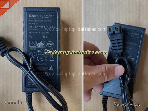  image of GVE GM95-240400-D ac adapter, 24V 4A GM95-240400-D Notebook Power ac adapter GVE24V4A96W-RF-2Holes