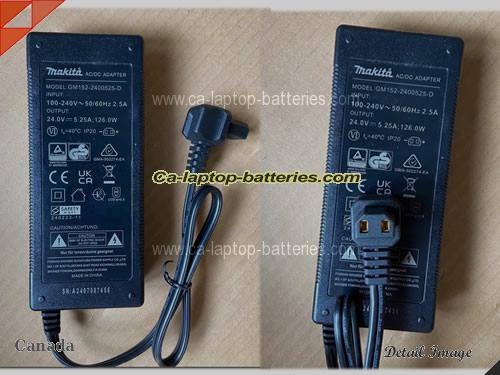  image of MAKITA GM152-2400525-D ac adapter, 24V 5.25A GM152-2400525-D Notebook Power ac adapter MAKITA24V5.25A126W-RF-2Holes