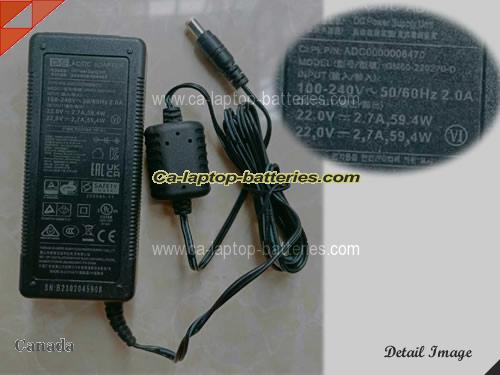  image of GVE GM60-2220270-D ac adapter, 22V 2.7A GM60-2220270-D Notebook Power ac adapter GVE22V2.7A59.4W-5.5x2.1mm