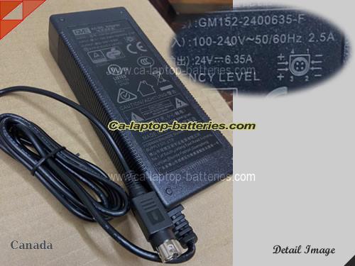  image of GVE GM152-2400635-F ac adapter, 24V 6.35A GM152-2400635-F Notebook Power ac adapter GVE24V6.35A152.4W-4Pins-ZZYF