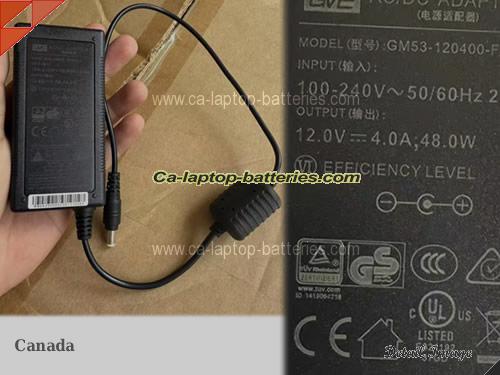  image of GVE GM53-120400-F ac adapter, 12V 4A GM53-120400-F Notebook Power ac adapter GVE12V4A48W-5.5x2.5mm-GM53F