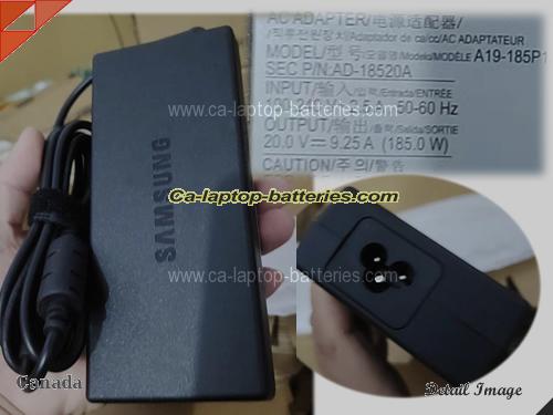  image of SAMSUNG AD-18520A ac adapter, 20V 9.25A AD-18520A Notebook Power ac adapter SAMSUNG20V9.25A185W-5.5x2.5mm