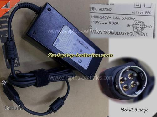  image of ACBEL AD7042 ac adapter, 19V 6.32A AD7042 Notebook Power ac adapter ACBEL19V6.32A120W-4Pins-SZXF