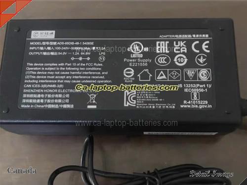  image of HUNTKEY HKA06554012-7Y ac adapter, 54V 1.2A HKA06554012-7Y Notebook Power ac adapter HOIOTO54V1.2A64.8W-5.5x1.7mm