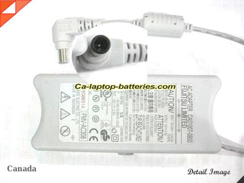  image of FUJITSU CA01007-0730 ac adapter, 16V 2.5A CA01007-0730 Notebook Power ac adapter FUJITSU16V2.5A40W-GREY-6.5x4.0mm