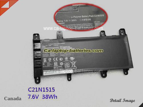 Genuine ASUS X756UQ Battery For laptop 4840mAh, 38Wh , 7.6V, Black , Li-ion