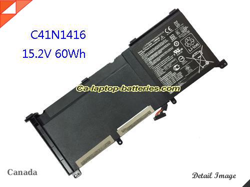 Genuine ASUS UX501JW-CN245R Battery For laptop 4400mAh, 60Wh , 15.2V, Black , Li-ion