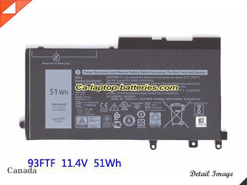 DELL 93FTF Battery 4254mAh, 51Wh  11.4V Black Li-ion