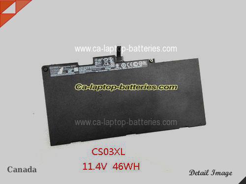 HP ZBook 15u G3 (W2Y27PA) Replacement Battery 46.5Wh 11.4V Black Li-Polymer