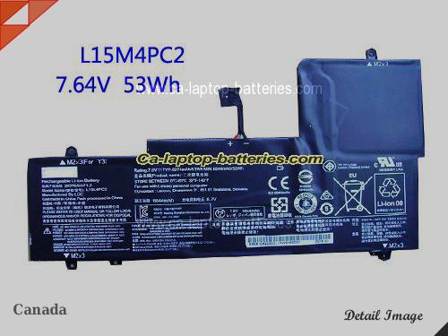 Genuine LENOVO Yoga 710-14ISK 80TY003HCK Battery For laptop 6360mAh, 53Wh , 7.6V, Black , Li-ion