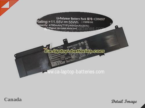 Genuine ASUS TP301UJ Battery For laptop 4780mAh, 55Wh , 11.55V, Black , Li-ion