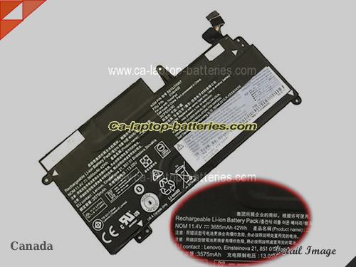 Genuine LENOVO ThinkPad New S2 20GUA004CD Battery For laptop 3685mAh, 42Wh , 11.4V, Black , Li-ion