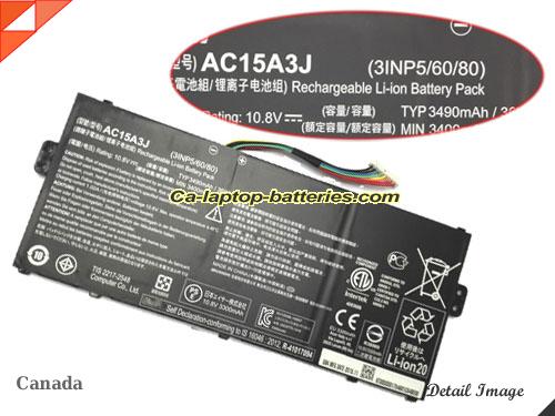 ACER AC15A3J Battery 3315mAh, 38Wh  11.55V Black Li-ion