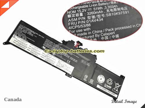 Genuine LENOVO Yoga 12 X260 Battery For laptop 3260mAh, 51Wh , 3.355Ah, 15.2V, Black , Li-ion