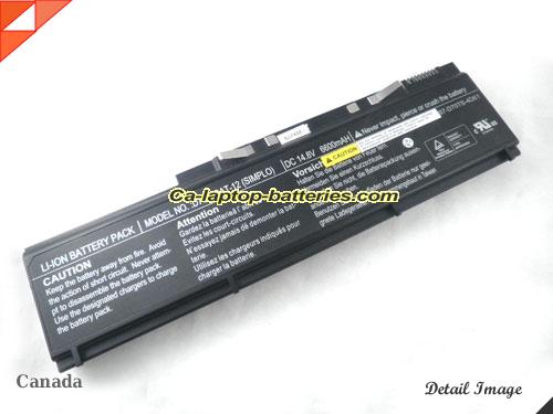 Genuine CLEVO PortaNote D700T Battery For laptop 6600mAh, 14.8V, Black , Li-ion