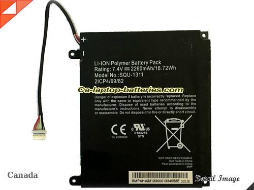 ACER SQU-1311 Battery 2260mAh, 16Wh  7.4V Black Li-ion