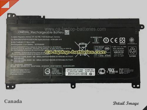 Genuine HP Pavilion x360 13u017TU Battery For laptop 3470mAh, 42Wh , 11.55V, Black , Li-ion