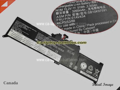 Genuine LENOVO ThinkPad Yoga 37020JJS00100 Battery For laptop 3260mAh, 51Wh , 3.355Ah, 15.2V, Black , Li-ion