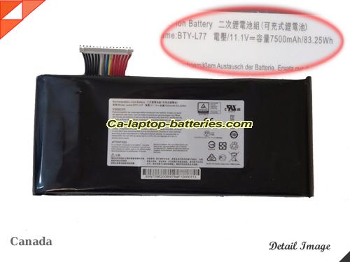 Genuine MSI GT72 6QF Battery For laptop 7500mAh, 83.25Wh , 11.1V, Black , Li-ion