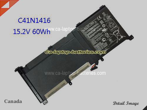 Genuine ASUS ZenBook Pro UX501JW4720 Battery For laptop 4400mAh, 60Wh , 15.2V, Black , Li-ion