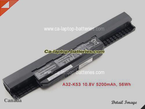 Genuine ASUS K53EBBR17 Battery For laptop 5200mAh, 10.8V, Black , Li-ion