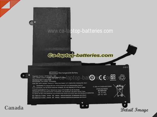 HP Pavilion X360 11-u000 Replacement Battery 3400mAh, 39Wh  11.55V Black Li-Polymer