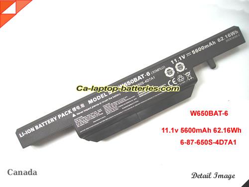 CLEVO W650BAT6 Battery 5600mAh, 62.16Wh  11.1V Black Li-ion
