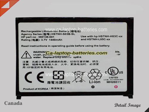 HP IPAQ RX5780 Replacement Battery 1440mAh 3.7V Black Li-Polymer