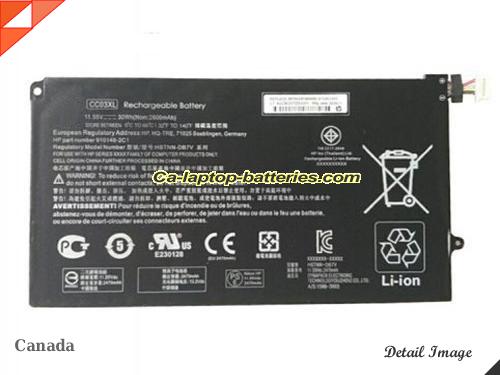 HP 910263-855 Battery 2600mAh, 30Wh  11.55V Black Li-Polymer