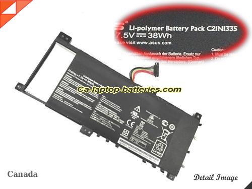 Genuine ASUS VivoBook S451LN Battery For laptop 5066mAh, 38Wh , 7.5V, Black , Li-ion